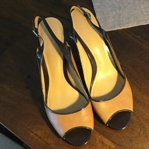 ALEX MARIE OPEN TOE LEATHER SLINGBACK SANDALS HEELS PUMPS SHOES SIZE 10